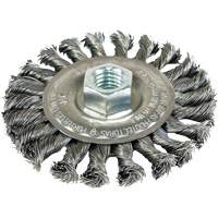 Twist Knot Wheels Threaded for Angle Grinders, 4" Dia., 0.022" Fill, 5/8"-11 Arbor, Steel Moffatt Supply & Specialties
