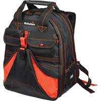 Deluxe Tool Backpack, Black/Red, Ballistic/Polyester Moffatt Supply & Specialties