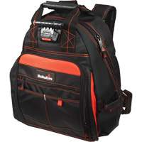 Lighted Tool Backpack, Black/Red, Ballistic/Polyester Moffatt Supply & Specialties