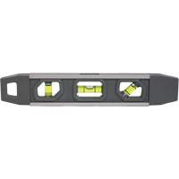 Niveau torpille, 9" lo, Aluminium, 3 fioles, Magn&eacute;tique Moffatt Supply & Specialties