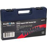 SAE Socket Set, 19 Pcs, Impact, 1/2" Drive Size, Deep Moffatt Supply & Specialties