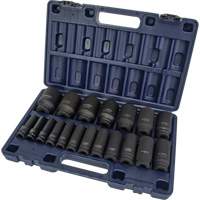 SAE Socket Set, 19 Pcs, Impact, 1/2" Drive Size, Deep Moffatt Supply & Specialties