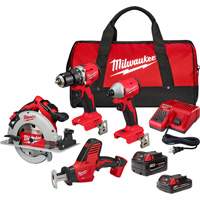 4-Tool Combo Kit, Lithium-Ion, 18 V Moffatt Supply & Specialties