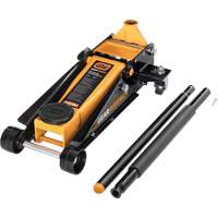 Heavy-Duty Floor Jack, 3 Ton(s) Capacity, 5-1/4" Lowered, 18-1/4" Raised, Manual Hydraulic Moffatt Supply & Specialties
