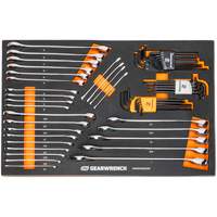 Jeu de cl&eacute;s mixtes et hex &agrave; 6 pans dans un plateau de rangement en mousse Moffatt Supply & Specialties