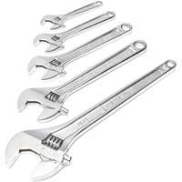 Chrome Wrench Set, Adjustable, 5 Pieces, Imperial and Metric Moffatt Supply & Specialties
