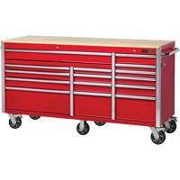 PRC7215 Pro Series Roller Cabinet, 15 Drawers, 72" W x 24" D x Red Moffatt Supply & Specialties