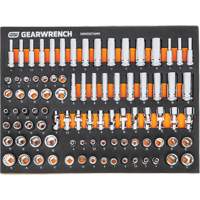 Jeu d'outils m&eacute;triques pour m&eacute;canicien MEGAMOD dans des plateaux en mousse modulaire avec armoire roulante &agrave; outils, 358 morcea Moffatt Supply & Specialties