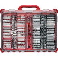 Jeu de cliquets et douilles m&eacute;triques/SAE avec organisateur PACKOUT &agrave; profil bas, 98 Mcx, Prise de 3/8" Moffatt Supply & Specialties