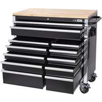 HDRC4112 HD Series Roller Cabinet, 12 Drawers, 41" W x 21" D x 40-3/10" H, Black Moffatt Supply & Specialties