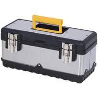 JPSTB-15 Stainless Steel Hand Tool Box, 6-1/4" D x 15" W x 7" H, Black/Silver Moffatt Supply & Specialties