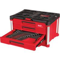 Ensemble de 60 cl&eacute;s mixtes m&eacute;triques et SAE avec boîte &agrave; outils PACKOUT &agrave; 4 tiroirs, 16-3/10" x 22-1/5" x 14-3/10", Noir/Rouge Moffatt Supply & Specialties