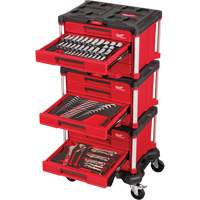 366-Piece Master Mechanics Hand Tool Set with PACKOUT Drawers & Dolly, 16-3/10" x 22-1/5" x 48-5/8", Black/Red Moffatt Supply & Specialties