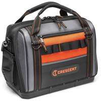 17" Tradesman Closed Top Tool Bag, Polyester, 3 Pockets, Black/Grey/Orange Moffatt Supply & Specialties