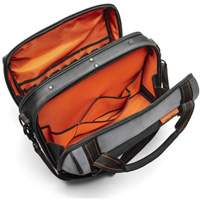 17" Tradesman Closed Top Tool Bag, Polyester, 3 Pockets, Black/Grey/Orange Moffatt Supply & Specialties