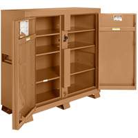 Model 109 Jobsite Cabinet with Padlock, Steel, 47.5 Cubic Feet, Tan Moffatt Supply & Specialties