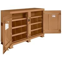 Model 129 Bin Storage Cabinet with Padlock, Steel, 48 Cubic Feet, Tan Moffatt Supply & Specialties