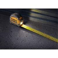 TOUGHSERIES Lighted Tape Measure, 26'/8 m, Imperial & Metric Graduations Moffatt Supply & Specialties