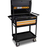 Chariot utilitaire, 2 tiroirs, 32-1/2" la x 42" h, Noir/Orange Moffatt Supply & Specialties