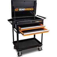 Chariot utilitaire, 2 tiroirs, 32-1/2" la x 42" h, Noir/Orange Moffatt Supply & Specialties