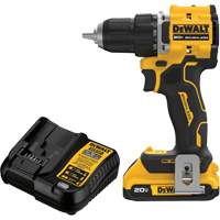 ATOMIC COMPACT SERIES Brushless Cordless Drill/Driver Kit, Lithium-Ion, 20 V, 1/2" Chuck Moffatt Supply & Specialties