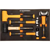 Jeu de marteaux mixtes dans un plateau de rangement en mousse, 5 morcea Moffatt Supply & Specialties