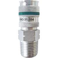 QUIKSILVER Ultraflo 7.8 mm Quick Coupler, Zinc-Plated Steel, 1/2", Male NPT, 362 PSI Moffatt Supply & Specialties