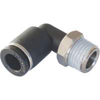 Adaptateur coude m&acirc;le NPT MAXFIT &agrave; raccord instantan&eacute; (push-to-connect), 3/8" x 1/2" dia., Polym&egrave;re PBT Moffatt Supply & Specialties