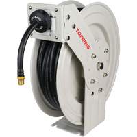 D&eacute;vidoir de tuyau &agrave; rappel automatique &agrave; bras simple de type L MAXREEL avec tuyau en caoutchouc, Air, 3/8" x 50', Tuyau simple, 250 PSI Moffatt Supply & Specialties