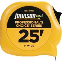 Professional's Choice Power Tape with Steel Belt Clip, 1" x 25', 1/16" Graduations Moffatt Supply & Specialties