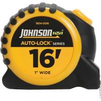 Auto-Lock Power Tape with Steel Belt Clip, 1" x 16', 1/16" Graduations Moffatt Supply & Specialties