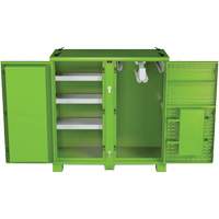 Ventilated Onsite PPE Storage Cabinet, Steel, High-Visibility Lime Green Moffatt Supply & Specialties