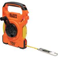 Open Reel Tape Measure with Single Hook & Carabiner, 1/2" x 100', 1/10" Graduations Moffatt Supply & Specialties