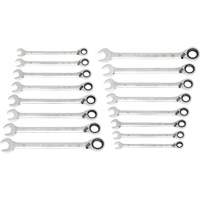 Jeu de cl&eacute;s r&eacute;versibles &agrave; 12 pans et 90 dents, Cl&eacute; polygonale, 16 morceaux, M&eacute;trique Moffatt Supply & Specialties