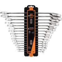 90-Tooth 12-Point Reversible Wrench Set, Ratcheting Box, 16 Pieces, Metric Moffatt Supply & Specialties