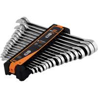 90-Tooth 12-Point Reversible Wrench Set, Ratcheting Box, 16 Pieces, Metric Moffatt Supply & Specialties