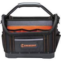 14" Tradesman Open Top Tool Bag, 1680 Denier/Polyester, 25 Pockets, Black/Grey/Orange Moffatt Supply & Specialties