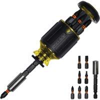 Tournevis tronqu&eacute; multi-embouts de longueur ajustable 8-en-1, 4-4/5" lo, Prise Coussin&eacute;e Moffatt Supply & Specialties