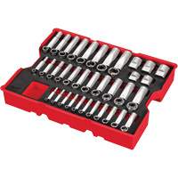 1/4”, 3/8” & 1/2” Drive SAE Socket Set with Tray for PACKOUT Drawers, 65 Pcs Moffatt Supply & Specialties