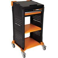 Chariot de travail mobile pour diagnostics, 1 tiroirs, 26" lo x 22-7/10" la x 46" h, Noir/Orange Moffatt Supply & Specialties