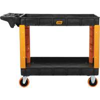 Chariot utilitaire robuste &agrave; 2 tablettes, 46" lo x 26" la x 34" h, Noir/Orange Moffatt Supply & Specialties