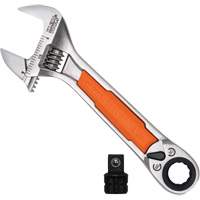 KNECT Adjustable Wrench with Pass-Through Ratchet, 6" L, 15/16" Max Width, Chrome Moffatt Supply & Specialties