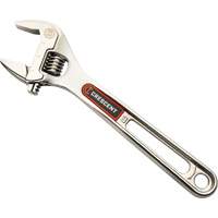 Adjustable Wrench with Quick-Fit-Jaw, 8" L, 1-3/16" Max Width, Chrome Moffatt Supply & Specialties