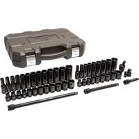 Jeu de douilles SAE/m&eacute;triques &agrave; 6 pans, 49 Mcx, Chocs, Prise de 3/8", Profond Moffatt Supply & Specialties