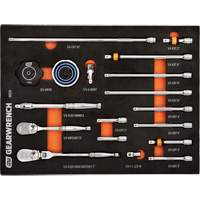 1/4" 90-Tooth Ratchet & Drive Tool Set with Foam Storage Tray Moffatt Supply & Specialties