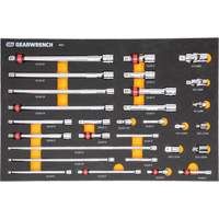 1/4", 3/8" & 1/2" Drive Master Chrome Drive Tool Accessories Set with Foam Storage Tray Moffatt Supply & Specialties