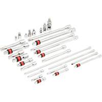1/4", 3/8" & 1/2" Drive Master Chrome Drive Tool Accessories Set with Foam Storage Tray Moffatt Supply & Specialties