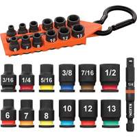 Grab-And-Go SAE & Metric Socket Set, 13 Pcs, Impact, 1/4" Drive Size Moffatt Supply & Specialties