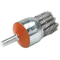 Mounted Knot-Twisted Wire Brush, 1-1/8" Dia., 0.02" Wire Dia., 1/4" Shank Moffatt Supply & Specialties