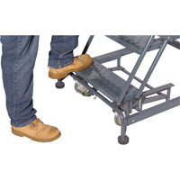Weight Actuated Lockstep Rolling Ladders, 6 Steps, 24" Step Width, 60" Platform Height, Steel Moffatt Supply & Specialties